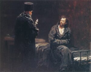 「懺悔の前」（1879‐85年）イリヤ・レーピン