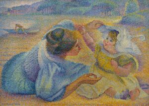 「遊ぶ母と子」（1897‐98年）アンリ＝エドモン・クロッス