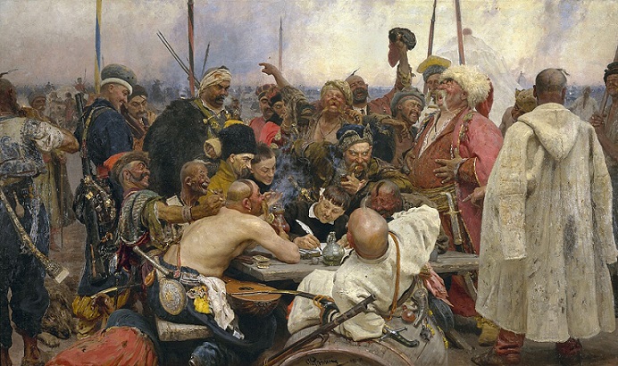 「ザポロージェのコサック」（1880‐91年）イリヤ・レーピン