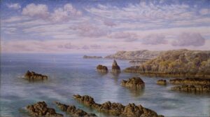 「ガーンジー島の南海岸」（1875年）ジョン・ブレット