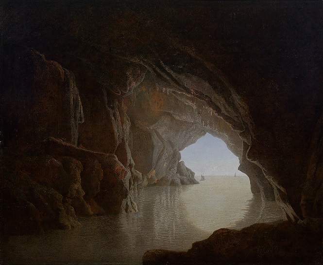 「洞窟、夕暮れ」（1774年）ジョゼフ・ライト・オブ・ダービー