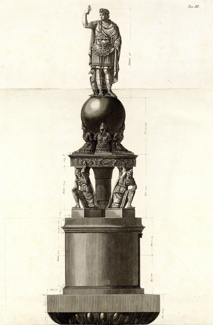「トラヤヌス帝の記念柱（上部）」（1774‐75年頃）ジョヴァンニ・バッティスタ・ピラネージ