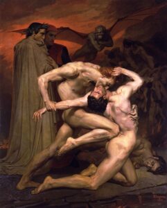 「地獄のダンテとウェルギリウス」（1850年）ウィリアム・アドルフ・ブーグロー
