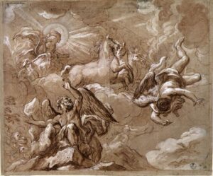 「イカロスの墜落」（1691-1692年）アントン・ドメニコ・ガビアーニ