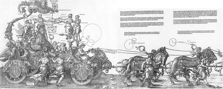 「皇帝マクシミリアン1世の凱旋車（1-4）」（1518-1522年）アルブレヒト・デューラー