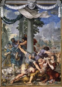 ピッティ宮殿のフレスコ画「鉄の時代（Age of Iron）」（1641年）ピエトロ・ダ・コルトーナ