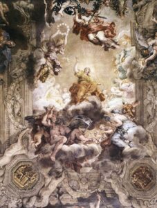 パラッツォ・バルベリーニの天井フレスコ画『神の摂理（神意とバルベリーニ家の栄光への寓意）※detail』（1633‐39年頃）ピエトロ・ダ・コルトーナ