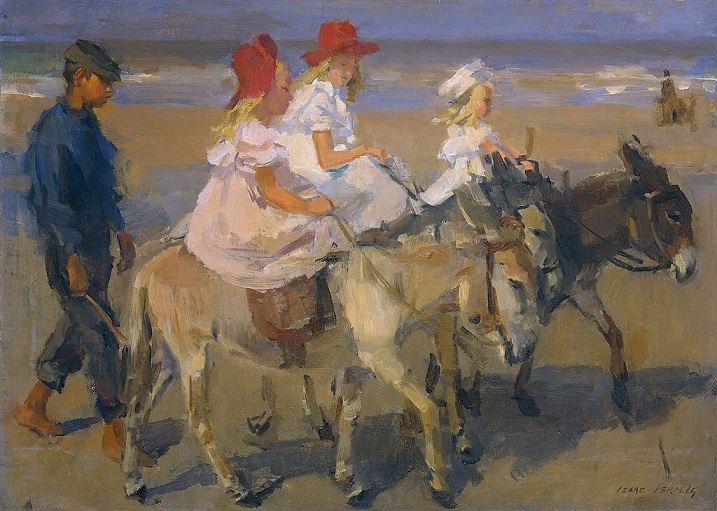 「浜辺でロバに乗る人たち」（1898‐1900年頃）イサーク・イスラエルス