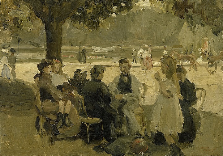 「パリ近くにあるブローニュの森にて」（1906年）イサーク・イスラエルス