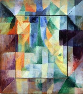 「同時的な開いた窓（第1部、第2モティーフ）」（1912年）ロベール・ドローネー