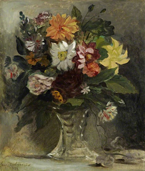 「花瓶の花」（1833年）ウジェーヌ・ドラクロワ