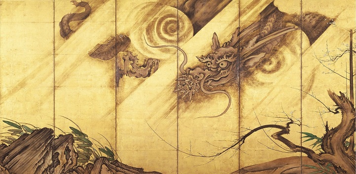 「龍虎図屏風（龍図部分」（17世紀初頭）狩野山楽