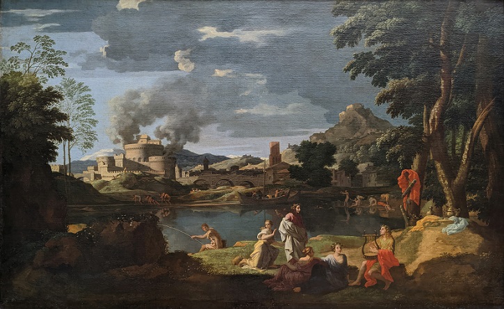 「オルフェウスとエウリュディケのいる風景」（1648年）ニコラ・プッサン