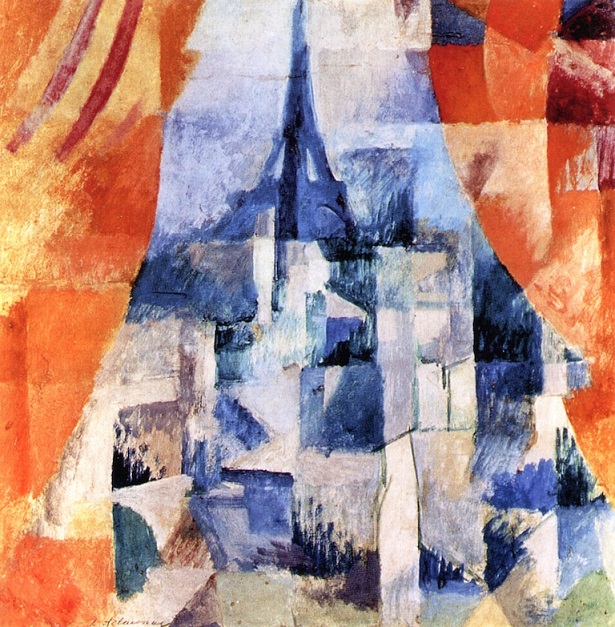 「オレンジのカーテンのある窓」（1912年）ロベール・ドローネー