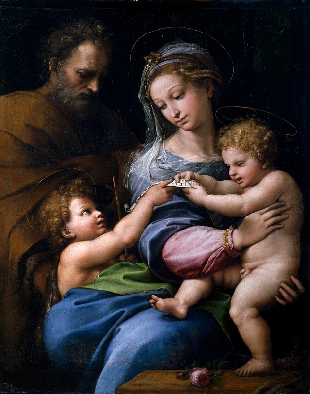 「バラの聖母」（1517年頃）ラファエロ・サンティ