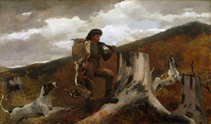 「狩人と犬」（1891年）ウィンスロー・ホーマー