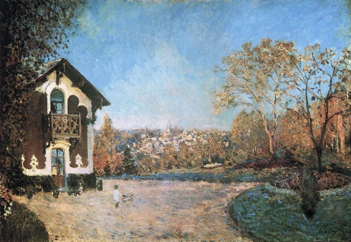 「ルーヴシエンヌの風景」（1876年）アルフレッド・シスレー