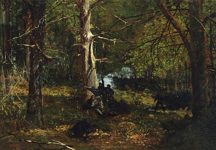 「荒野での小競り合い」（1864年）ウィンスロー・ホーマー