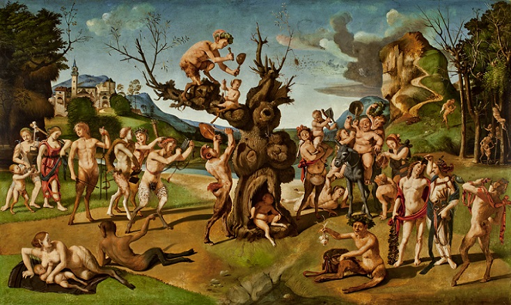 「バッカスによる蜂蜜の発見」（1505‐1510年頃）ピエロ・ディ・コジモ