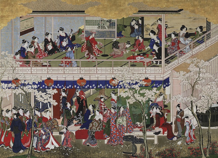 「吉原の花」（1793年、寛政5年頃）喜多川歌麿