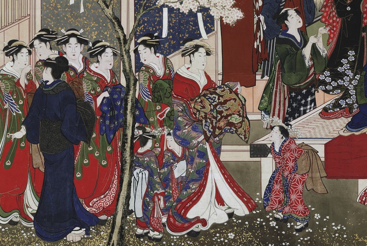 「吉原の花（detail）」（1793年、寛政5年頃）喜多川歌麿