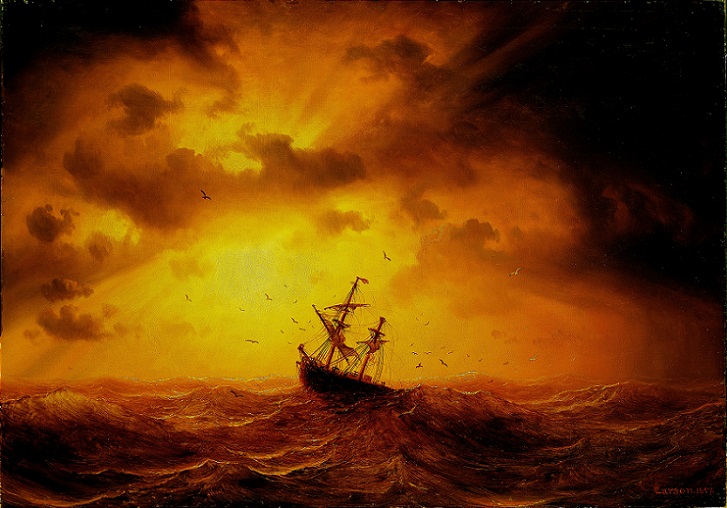 「荒れ狂う海」（1857年）マルクス・ラーション
