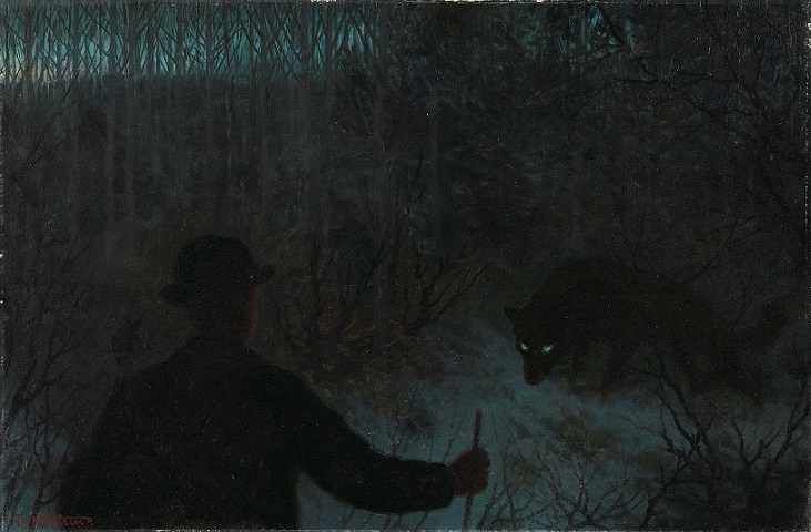 「アスケラッドとオオカミ」（1900年）テオドール・キッテルセン