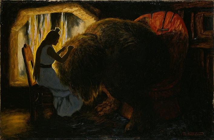 「トロルのシラミ取りをする姫」（1900年）テオドール・キッテルセン