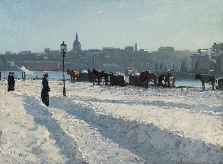 「ストックホルムの水辺の冬景色」（1899年）アルフレッド・バリストゥルム