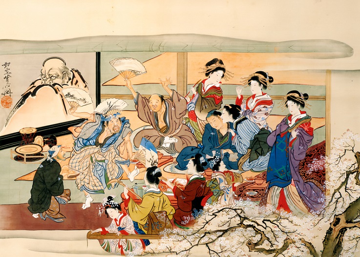「吉原遊宴図」（1879‐1889年、明治12‐22年頃）河鍋暁斎