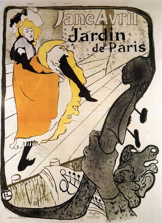 「ジャンヌ・アヴリル（ポスター）」（1893年）アンリ・ド・トゥールーズ＝ロートレック