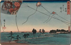 『東海道（隷書版） 廿八 五十三次 袋井』（江戸時代、1848-1854年）歌川広重