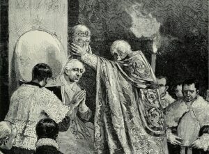 「教皇レオ13世の戴冠式（detail）」（1900年頃）