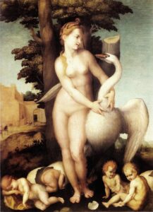 「レダと白鳥」（1515年頃）アンドレア・デル・サルト