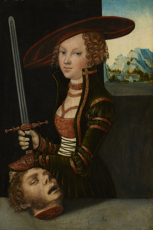 「ホロフェルネスの首を持つユディト」（1530年頃）ルカス・クラーナハ（父）