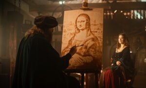 「モナ・リザ」を制作するダ・ヴィンチ（イメージ画像）