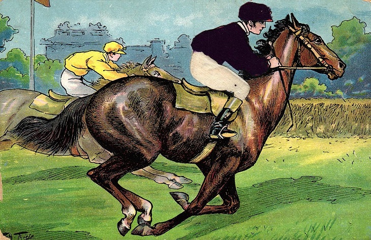 競馬のポストカード(1910年頃)Arthur Thiele