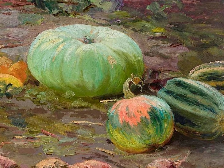 「農場のビーツやカボチャ（detail）」（1892年）Maria Klass-Kazanowska