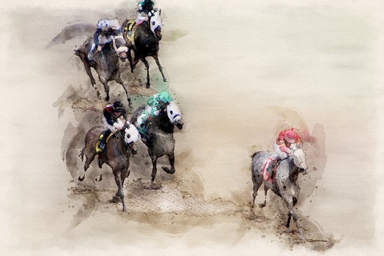 競馬の水彩画(イメージ画像)