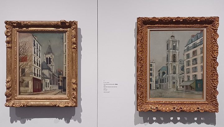 SOMPO美術館で開催の「モーリス・ユトリロ」展の様子（出品No.23と25）