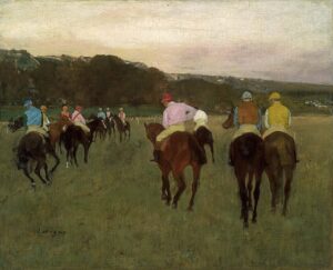 「ロンシャンの競走馬」（1873-1875年頃）エドガー・ドガ