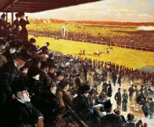 「ロンシャン競馬場」（1883年）ジュゼッペ・デ・ニッティス