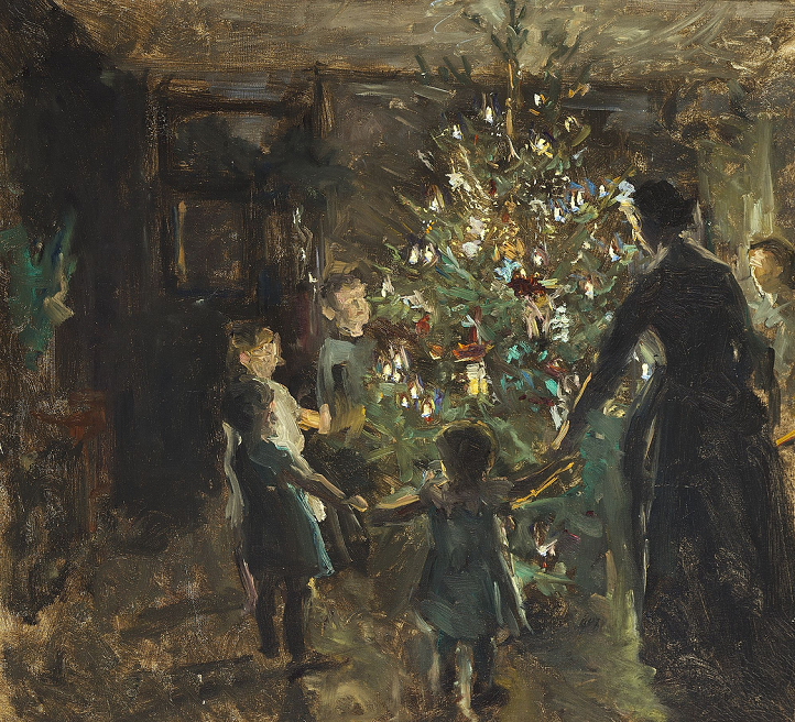 「クリスマス・イヴの光景(習作)」(1891年)ヴィゴ・ヨハンスン