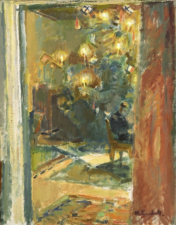「キロ邸のホールにあるクリスマスツリー」(1919年頃)マグヌス・エンケル