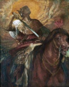「赤い馬に跨る騎士（黙示録の四騎士）」（1874-1883年頃）ジョージ・フレデリック・ワッツ