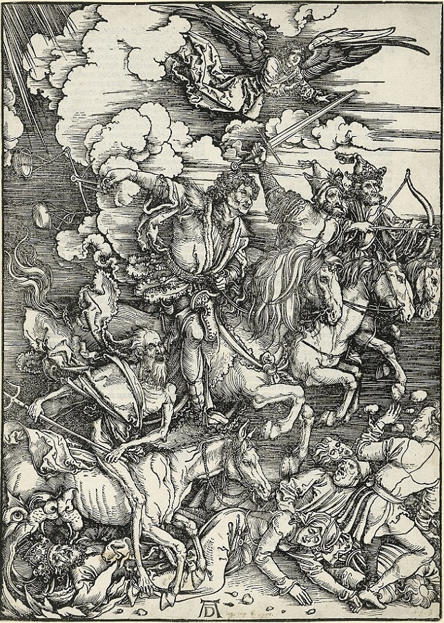 「四人の騎手『黙示録』より」アルブレヒト・デューラー