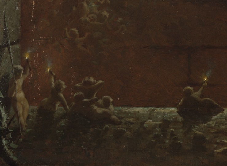 「クリスマス・イヴ（detail）」（1865年）ジョン・ファーガソン・ウィア