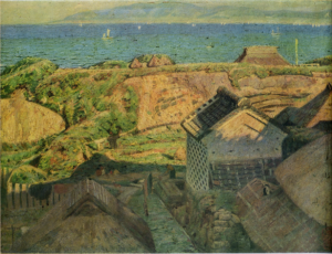 「海辺の村（白壁の家）」（1910年）中村彝