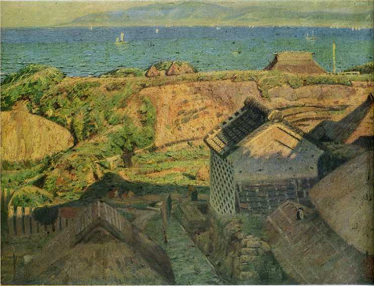 「海辺の村（白壁の家）」（1910年）中村彝
