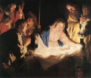 「羊飼いたちの礼拝（Adoration of the Shepherds）」（1622年）ヘラルト・ファン・ホントホルスト